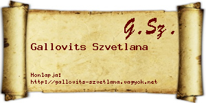 Gallovits Szvetlana névjegykártya